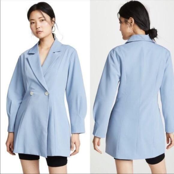 NWT Free People x Chriselle Lim Blue Blazer - Picture 3 of 8